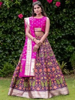 Purple Colour Silk Fabric Women Lehenga Choli.