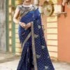 Blue Colour Georgette Fabric Party Wear Saree. 2 Blue Colour Georgette Fabric Party Wear Saree. -Riwaayat Store f225504