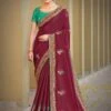 Magenta Colour Silk Party Wear Saree. 2 Magenta Colour Silk Party Wear Saree. -Riwaayat Store f226115
