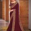 Maroon Colour Silk Fabric Wedding Saree. -Riwaayat Store f226119