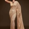 Beige,Cream Colour Georgette Fabric Designer Saree. -Riwaayat Store f226605