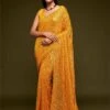 Orange Colour Georgette Saree. -Riwaayat Store f226609