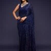 Blue Colour Georgette Fabric Women Saree. -Riwaayat Store f226611
