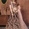 Maroon Colour Velvet Fabric Wedding Lehenga Choli. -Riwaayat Store f226801