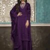 Purple Colour Party Wear Sharara Salwar Suit. -Riwaayat Store f228606k