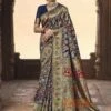 Navy Blue Colour Banarasi Silk Fabric Designer Saree. -Riwaayat Store f229507a