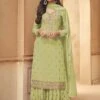 Green Colour Georgette Fabric Sharara Salwar Suit. -Riwaayat Store f230601b
