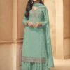Green Colour Sharara Salwar Suit In Georgette Fabric. -Riwaayat Store f230601d