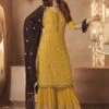 Yellow Colour Georgette Fabric Designer Palazzo Suit. -Riwaayat Store f232131a