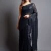 Black Colour Georgette Fabric Party Wear Saree. -Riwaayat Store f2327pc1
