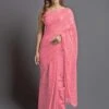 Pink Colour Party Wear Saree. 2 Pink Colour Party Wear Saree. -Riwaayat Store f2328pc11
