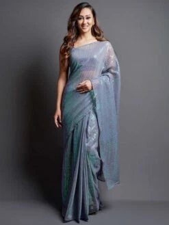 Blue Colour Party Wear Saree In Georgette Fabric.