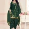 Green Colour Silk Fabric Patiala Salwar Suit. -Riwaayat Store f234102