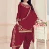 Maroon Colour Silk Designer Salwar Kameez. -Riwaayat Store f234104