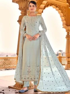 Grey Colour Salwar Kameez In Georgette Fabric.