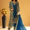 Blue Colour Net Fabric Women Salwar Kameez. -Riwaayat Store f238533