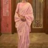 Pink Colour Designer Saree In Silk Fabric.
