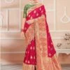 Red Colour Banarasi Silk Fabric Wedding Saree. -Riwaayat Store f239502
