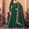 Green Colour Georgette Fabric Anarkali Salwar Suit.