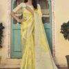 Yellow Colour Silk Fabric Women Saree.