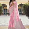 Pink Colour Silk Fabric Printed Saree. -Riwaayat Store f243004