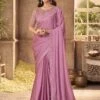 Pink Colour Silk Fabric Embroidered Saree. -Riwaayat Store f243102