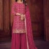 Pink Colour Palazzo Salwar Suit In Georgette Fabric. -Riwaayat Store f243242