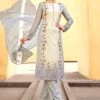 Grey Colour Chinon Salwar Kameez. -Riwaayat Store f243323