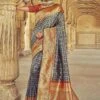 Blue,Golden Colour Kanjivaram Silk Saree. -Riwaayat Store f245105