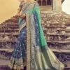 Blue Colour Patola Silk Fabric Traditional Saree. -Riwaayat Store f245115