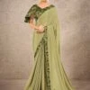 Designer Saree Green Colour In Silk,Georgette Fabric. -Riwaayat Store f246110