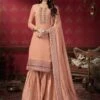 Peach Colour Women Salwar Kameez In Georgette Fabric. -Riwaayat Store f249503