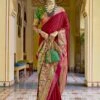 Maroon Colour Traditional Saree In Banarasi Silk Fabric. -Riwaayat Store f250205