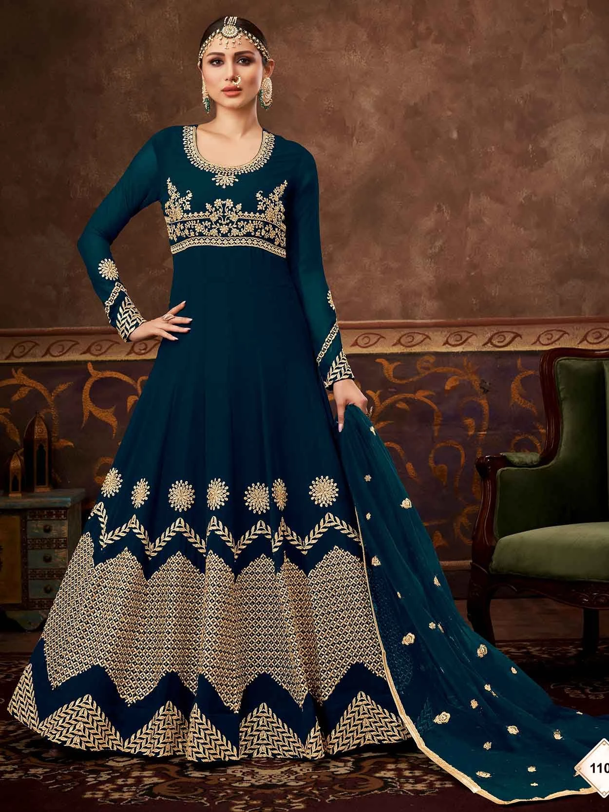 Blue Colour Georgette Fabric Designer Salwar Suit. 3 Blue Colour Georgette Fabric Designer Salwar Suit.
