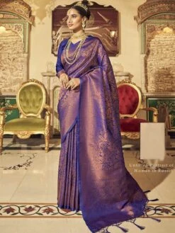 Blue Colour Silk Fabric Women Saree.