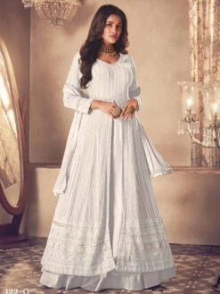 Off White Colour Designer Anarkali Salwar Kameez.