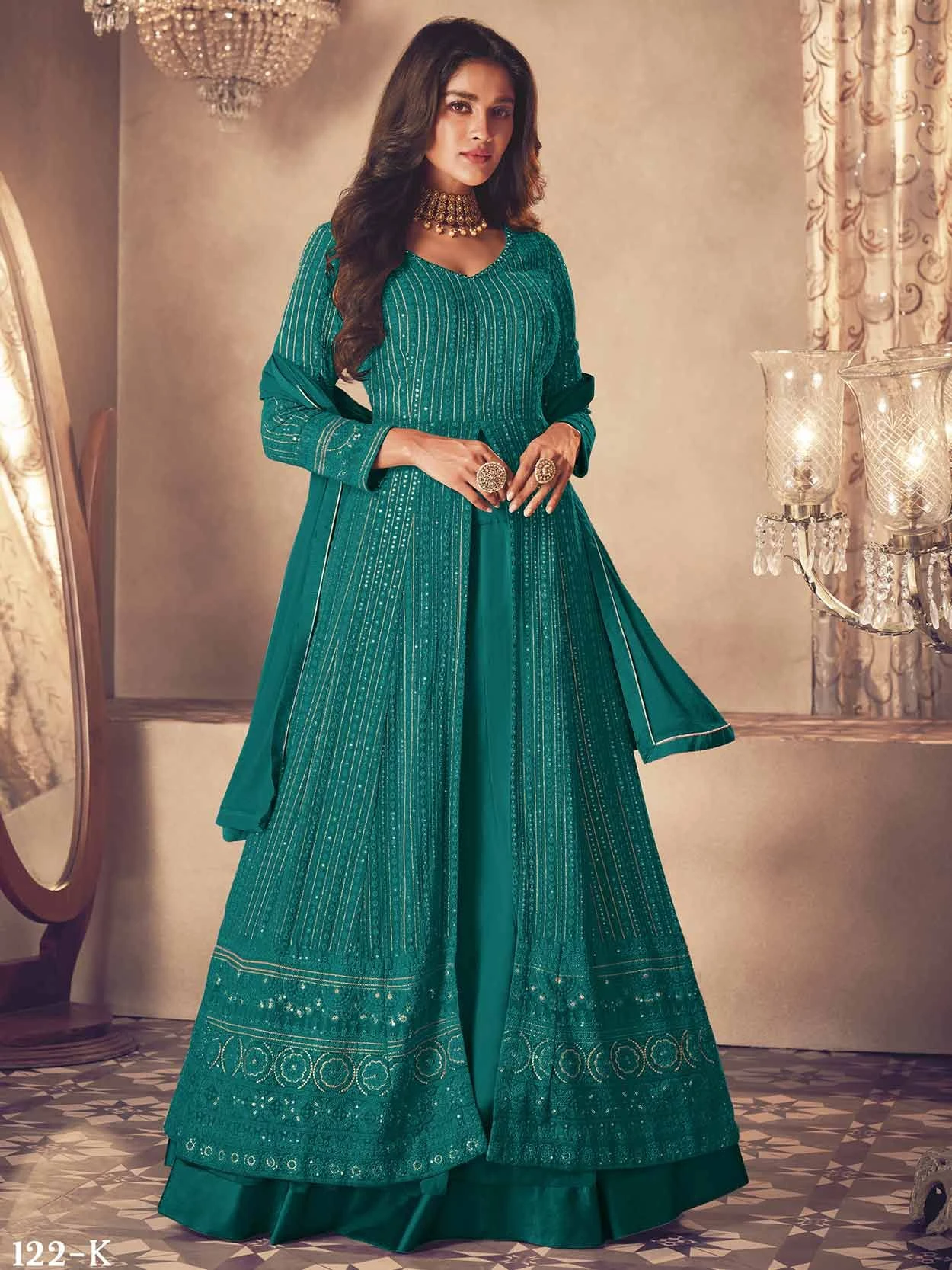 Green Colour Designer Salwar Suit In Georgette Fabric. 3 Green Colour Designer Salwar Suit In Georgette Fabric.