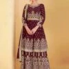 Maroon Colour Designer Sharara Salwar Suit.