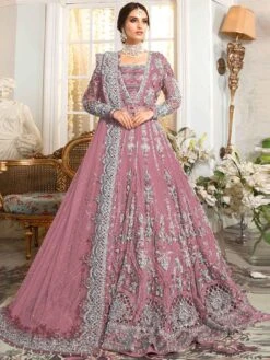 Light Purple Colour Anarkali Salwar Kameez In Net Fabric.