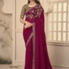 Maroon Colour Georgette Fabric Designer Saree. 2 Maroon Colour Georgette Fabric Designer Saree. -Riwaayat Store f254101