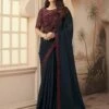 Blue,Black Colour Silk Designer Saree. -Riwaayat Store f254114