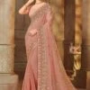 Rust Colour Party Wear Saree In Chiffon Fabric. -Riwaayat Store f254206
