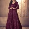 Wine Colour Party Wear Salwar Suit In Georgette Fabric. -Riwaayat Store f254323c