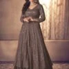 Brown Colour Georgette Fabric Anarakali Salwar Suit.