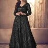 Black Colour Designer Salwar Suit In Georgette Fabric.