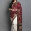 Off White,Maroon Colour Silk Saree. 1 Off White,Maroon Colour Silk Saree. -Riwaayat Store f97404