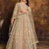 Beige In Net Designer Anarkali Salwar Suit With Thread,Embroidery Work. 1 Beige In Net Designer Anarkali Salwar Suit With Thread,Embroidery Work. -Riwaayat Store f99702