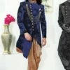 Blue Colour Velvet Indowestern. -Riwaayat Store m12517nb