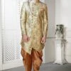 Golden Colour Men's Party Wear Indowestern. -Riwaayat Store m12586g