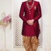 Exclusive Designer Men's Indowestern Maroon Colour. -Riwaayat Store m12596m